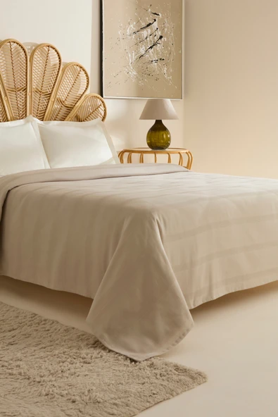 Rosy Tek Kişilik Tek Pike Bej - Resim 3