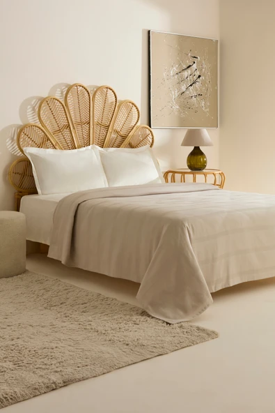 Rosy Çift Kişilik Tek Pike Bej - Resim 6