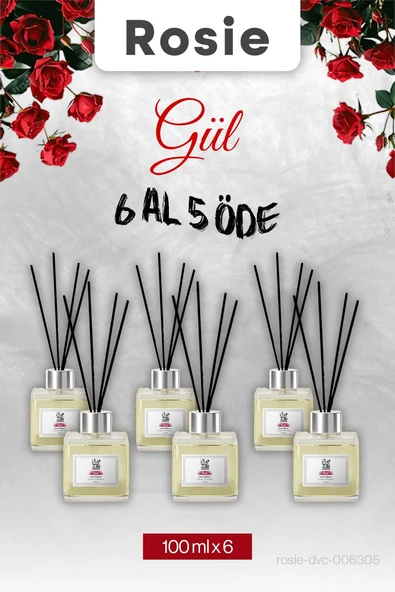 6 AL 5 ÖDE, Rosie Gül Çubuklu Oda Kokusu 100 ml ürün görseli