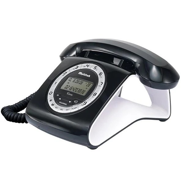 Multitek Retro CID 12 Haneli Lcd Ekran Siyah-Kırmızı Masaüstü Telefon ürün görseli 1