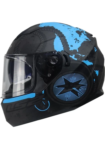 LS2 STREAM  EVO VİATOR MAT SİYAH MAVI KASK - 2