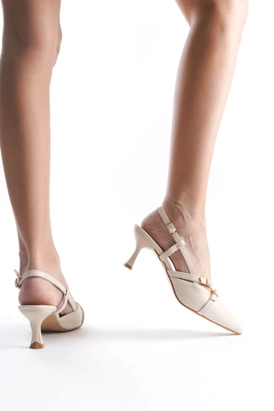 Perla Kadın Bej Topuklu Ayakkabı ürün görseli 1