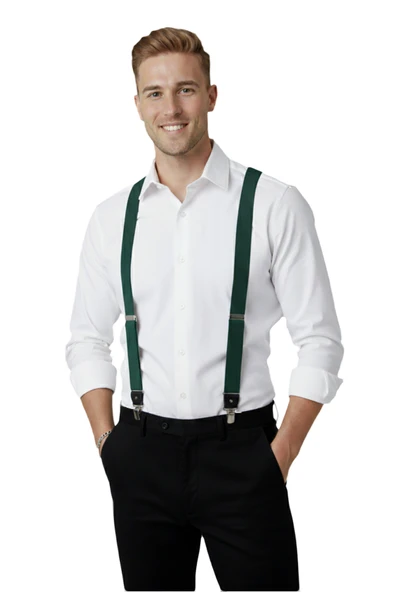 DeepSEA Unisex  Derili Esneyebilen Lastik Ayarlanabilir Metal Klipsli Pantolon Askısı 2602025 - Resim 7