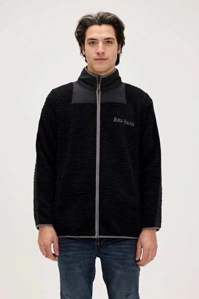BAD BEAR Galvin Siyah Erkek Full-Zip Polar Sweatshirt