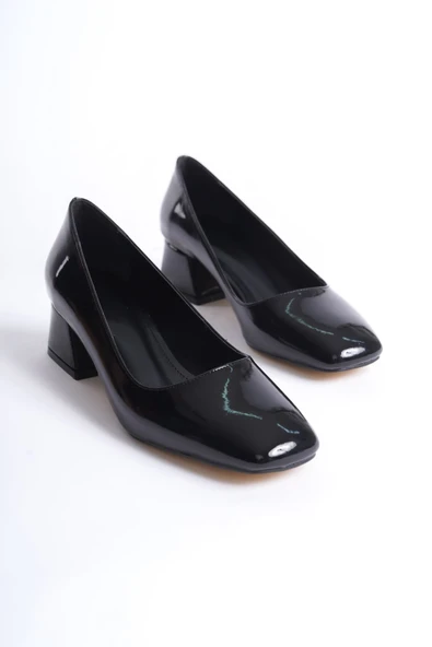 Clay Kadın Siyah Rugan Topuklu Ayakkabı - Resim 11