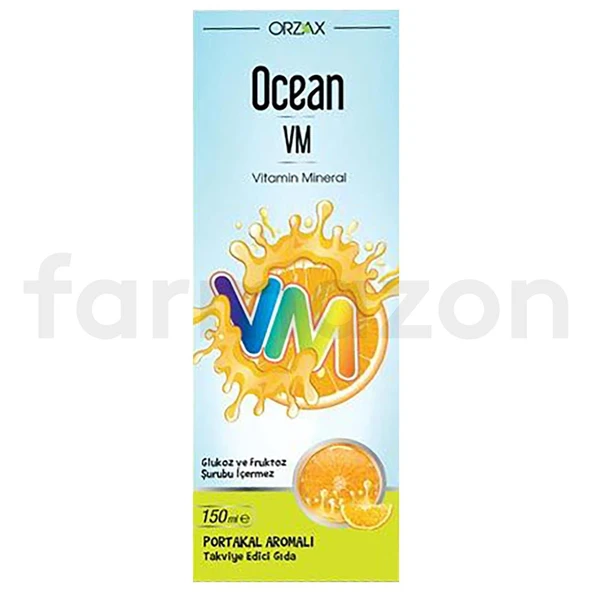 Orzax Ocean Vitamin Mineral Vm Şurup Portakal Konsantreli 150 Ml