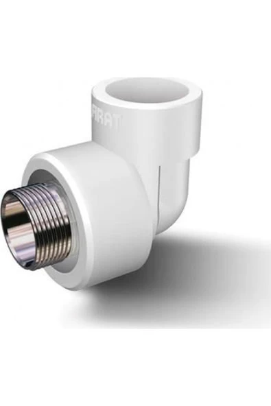 FIRAT BORU Beyaz Dış Dişli Dirsek 20mm 1/2(5adet)