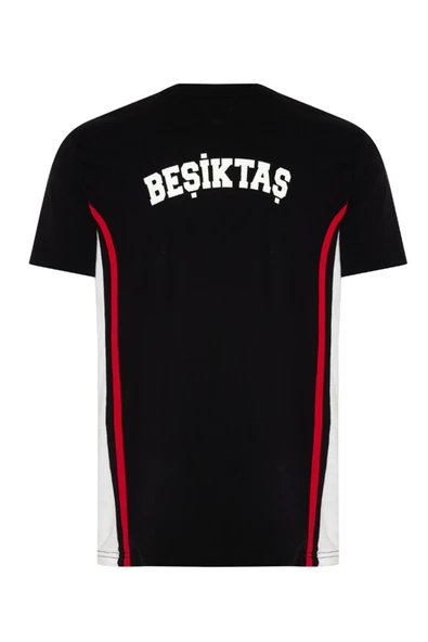 Beşiktaş Orijinal Lisanslı Antrenman Siyah Bisiklet Yaka T-Shirt - Resim 3