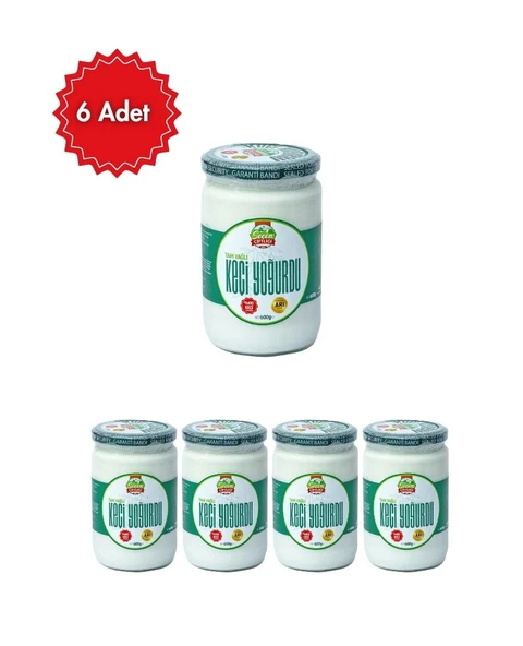 Seçen Çiftliği Tam Yağlı Keçi Yoğurdu 600 gr x 6 Adet Doğal, Katkısız, Yöresel Çiftlik Üretimi