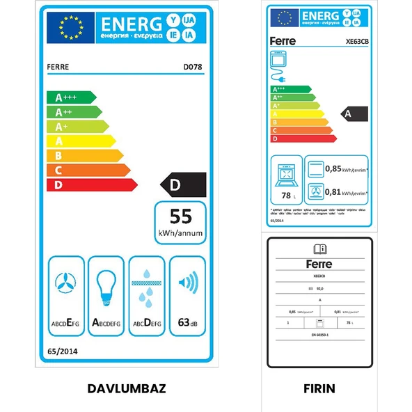Ferre Ultra Fryart Cs Serisi Beyaz Ankastre Cam Set (D078 + CS206 + XE63CB) - Resim 8