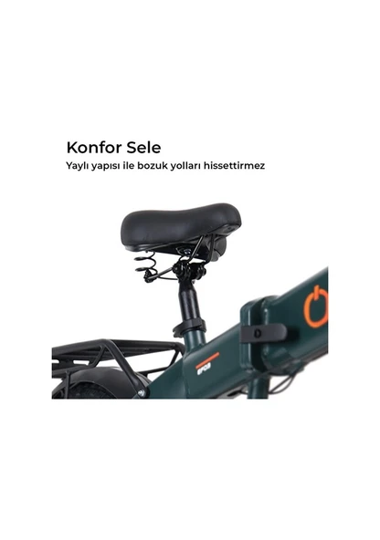 OLA EFD3 Gizli Bataryalı Katlanabilir FATBİKE Elektrikli Bisiklet - Resim 6