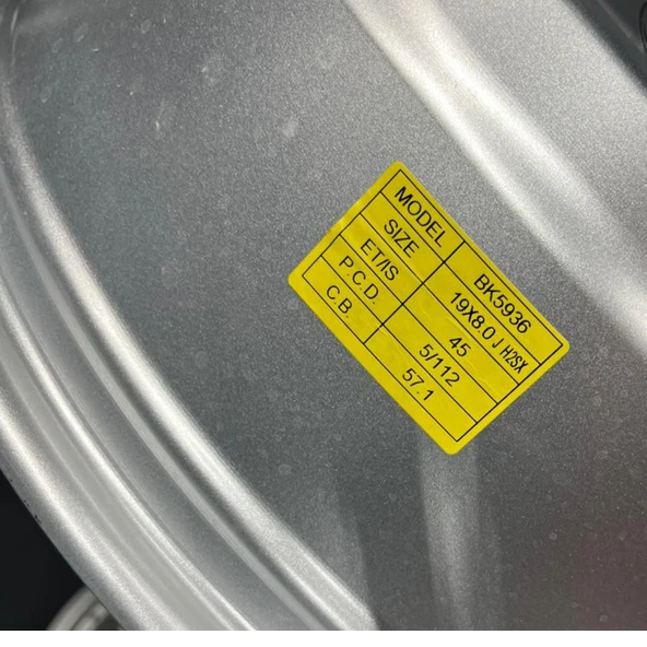 BK-5936 8*19 5*112 ET45 57,1 SHİNY SİLVER JANT 4 lü Takım ürün görseli