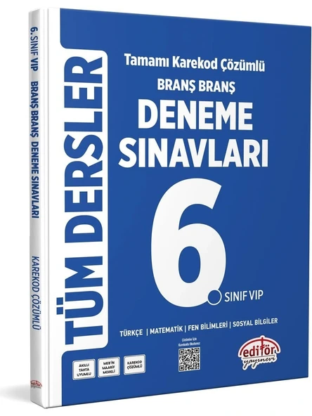 Editör Yayınları 6. Sınıf Tüm Dersler Branş Branş Tamamı Çözümlü Deneme Sınavları ürün görseli 1
