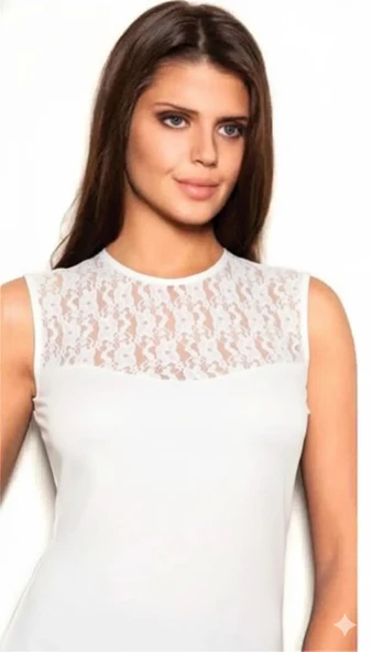 Bayan Kolsuz Model Dantel Desenli Elastene 8016 Atlet - Resim 2