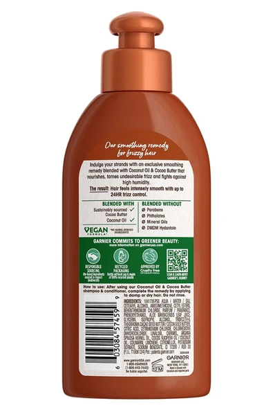 Garnier Whole Blends Hindistan Cevizi ve Kakao Yağı Özlü Pürüzsüzleştirici Durulanmayan Saç Kremi 150ML - 2