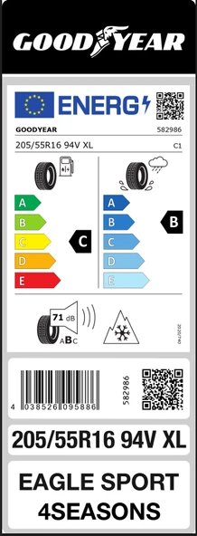 GOODYEAR 205/55R16 94V EAGLE SPORT KAR LOGOLU 4 SEASONS XL 4 MEVSİM KAR LOGOLU (2025) - Resim 3