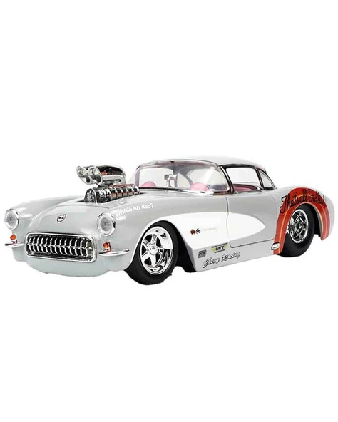 Looney Tunes Bugs Bunny ve 1957 Chevrolet Corvette 1:24 Die Cast Araç ve Figür 32390 - Resim 3