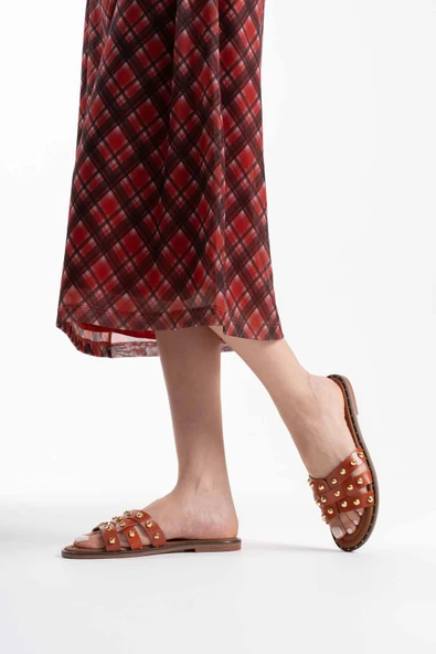 Loose Kiremit Hakiki Deri Terlik - Resim 5