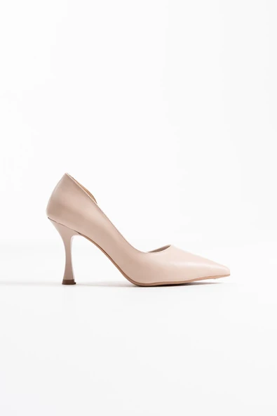 Angela Kadın Bej Cilt Topuklu Ayakkabı ürün görseli