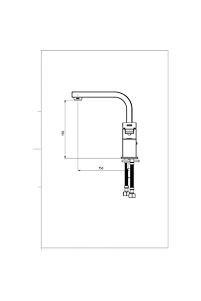 GPD Tek Gövde Lavabo Bataryası Tulio Mtl135 - 2
