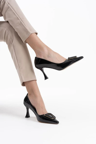 Nora Kadın Siyah Rugan Ayakkabı - Resim 9