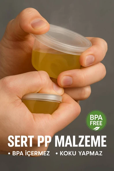 120 ml Kendinden Kapaklı Şeffaf Sosluk – Sızdırmaz, Sıcağa Dayanıklı, Tekrar Kullanılabilir 50’li Set - 5