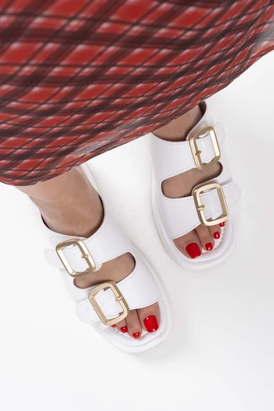 Nare Beyaz Cilt Terlik - Resim 3