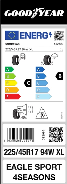 GOODYEAR 225/45R17 94W XL FP EAGLE SPORT 4 SEASONS 4 MEVSİM KAR LOGOLU (2025) - Resim 4