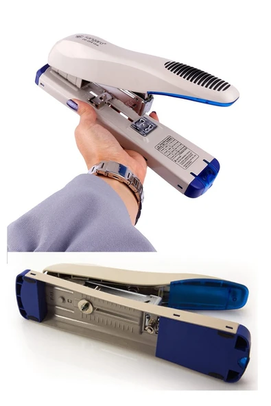 Büyük Boy Zımba Makinesi 1 Adet 9900 Arşiv Tipi Zımba Makinası 100 Yaprak Kapasiteli Zımba Teli Hediyeli Kollu Zımba - 2