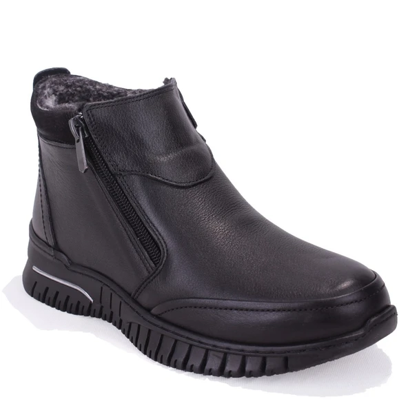 Dagoster DZA07-122042650 Siyah Günlük Düz Taban Fermuarlı Deri Kadın Bot ürün görseli