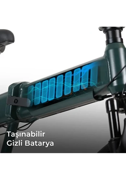OLA EFD3 Gizli Bataryalı Katlanabilir FATBİKE Elektrikli Bisiklet - Resim 2