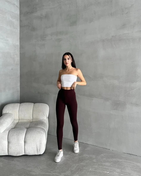 Kadın Yüksel Bel Korse Detay Toparlayıcı Tayt - Resim 5