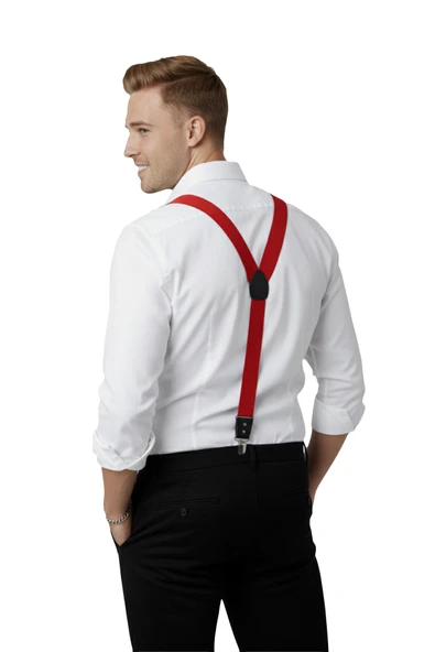 DeepSEA Unisex  Derili Esneyebilen Lastik Ayarlanabilir Metal Klipsli Pantolon Askısı 2602025 - Resim 2