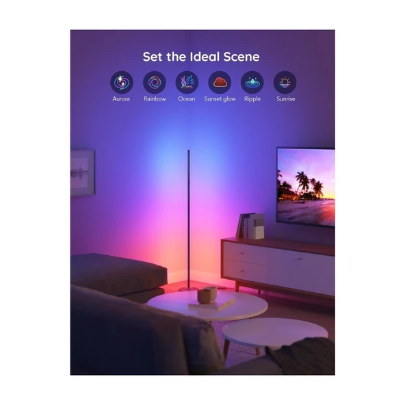 Govee RGBICW Akıllı Dikey Aydınlatma Minimalist Tasarım 3300-4300k Renk Sıcaklığı - Resim 3