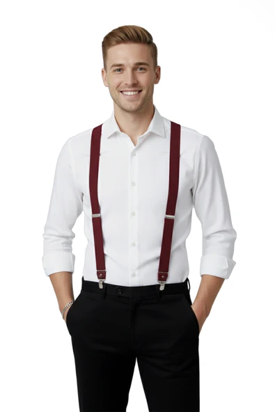 DeepSEA Unisex  Derili Esneyebilen Lastik Ayarlanabilir Metal Klipsli Pantolon Askısı 2602025 - Resim 9