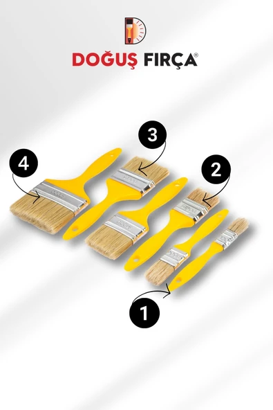 Doğuş Kestirme Fırça No:3 - Hobi Amaçlı Uygulamalar ve Profesyoneller İçin Boya Fırçası - 2