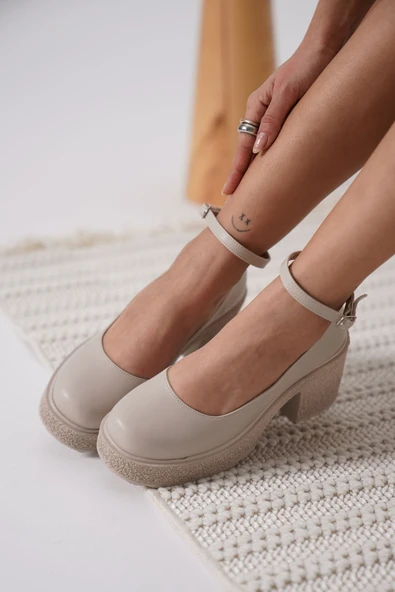 Marla Kadın Bej Bilekten Baretli Günlük Ayakkabı - Resim 11