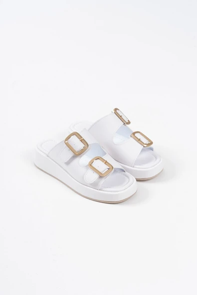 Nare Beyaz Cilt Terlik - Resim 2