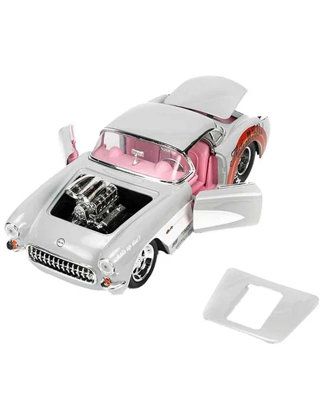 Looney Tunes Bugs Bunny ve 1957 Chevrolet Corvette 1:24 Die Cast Araç ve Figür 32390 - Resim 5