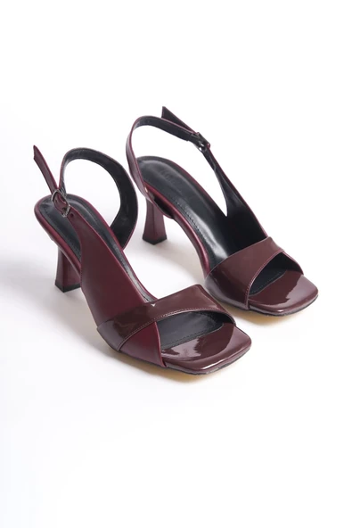 Klein Kadın Bordo Rugan Detaylı Topuklu Sandalet - 10