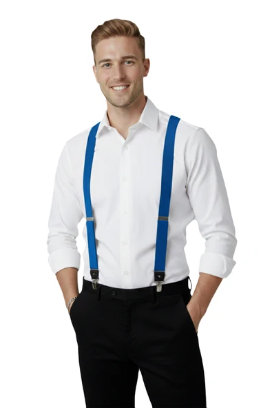 DeepSEA Unisex  Derili Esneyebilen Lastik Ayarlanabilir Metal Klipsli Pantolon Askısı 2602025 - Resim 3