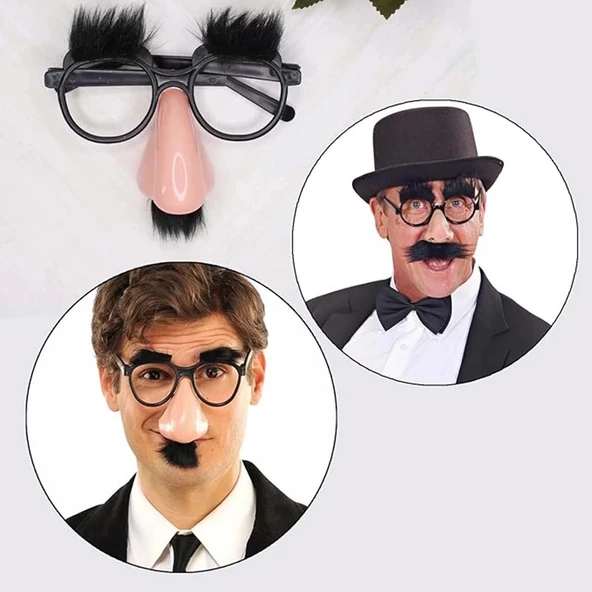 Eğlenceli Kılık Değiştirme Kaş Bıyık Mizah Gözlüğü 9x13 Cm - Resim 2