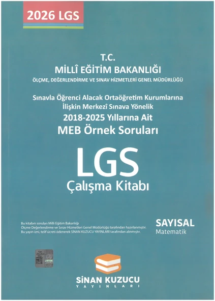 Sinan Kuzucu Meb Örnek Soruları Matematik Çalışma Kitabı Yeni ürün görseli