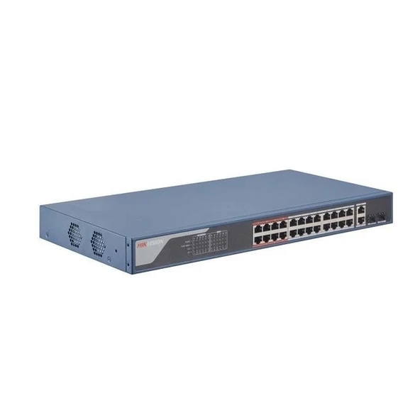 Hikvision DS-3E1326P-EI 24 Port PoE 2 Port Uplink 2 Port SFP Yönetilebilir 370W PoE Switch - Resim 2
