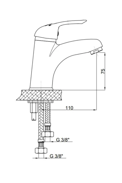 GPD MLT120 Adrio Tek Su Girişli Lavabo Bataryası