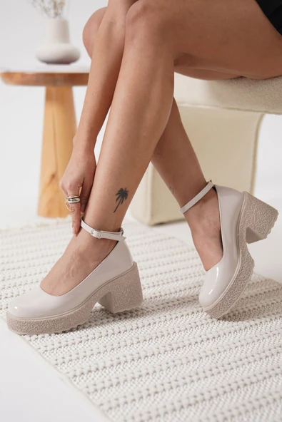 Marla Kadın Bej Rugan Bilekten Baretli Günlük Ayakkabı - Resim 12