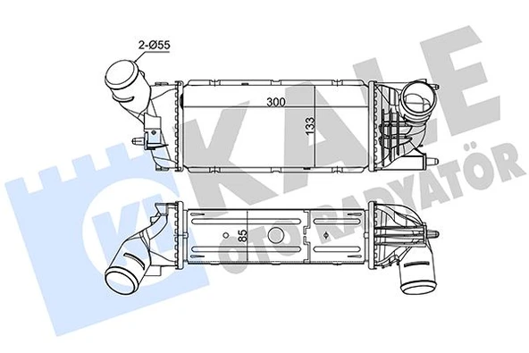 KALE 350810 TURBO RADYATÖRÜ INTERCOOLER 407 04>C5 04> 1.6HDI-2.0HDI DV6TED4-DV6TED4/F 300x133.4x85 0384G6-384G6 ürün görseli