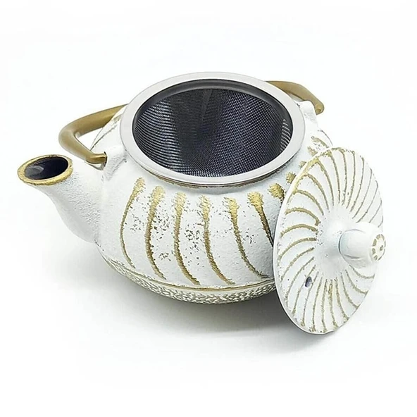 Taşev Linden Sümbül Beyaz 750 ml Döküm Demlik - Resim 2