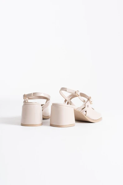 Faye Bej Rugan Kadın Topuklu Ayakkabı - Resim 11