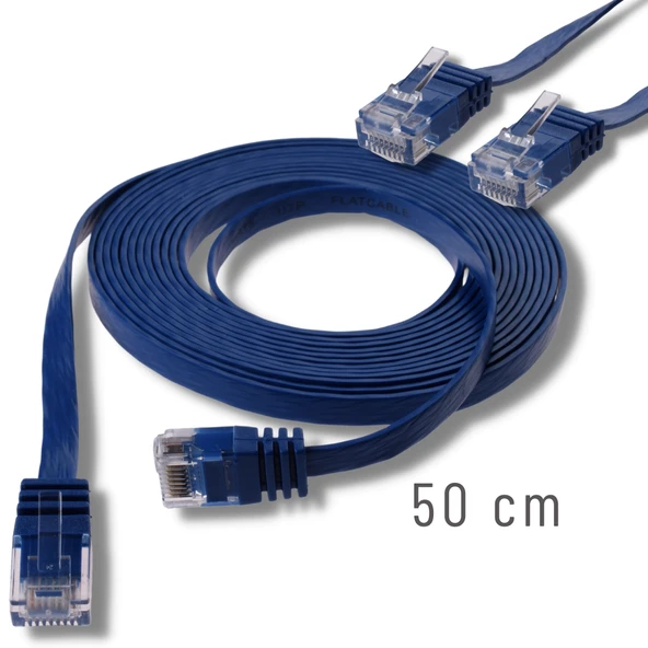IRENIS 50 cm CAT6 Kablo Yassı Ethernet Network Lan Ağ İnternet Kablosu - Resim 5